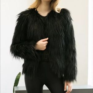 Missguided shaggy fur coat